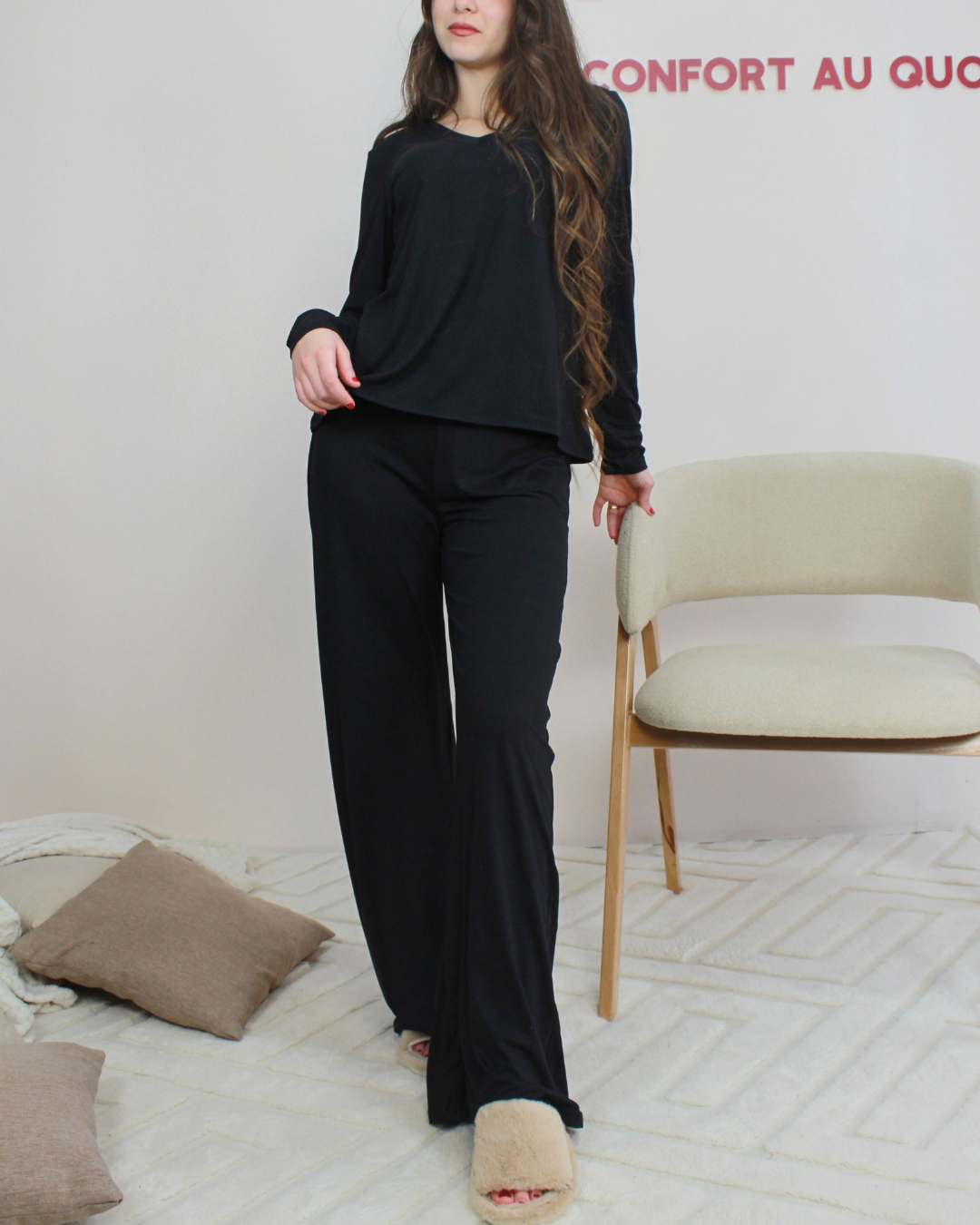 Pyjama détente hiver - Taille: L= 42-44 | Couleur: Noir 