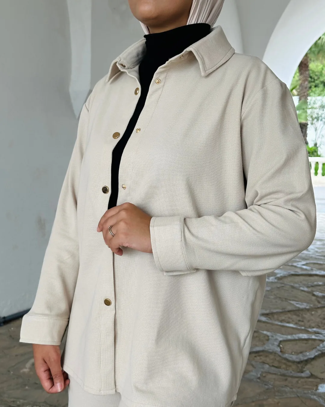 Surchemise Coton - Taille: Taille 1 = 36-40 | Couleur: Beige