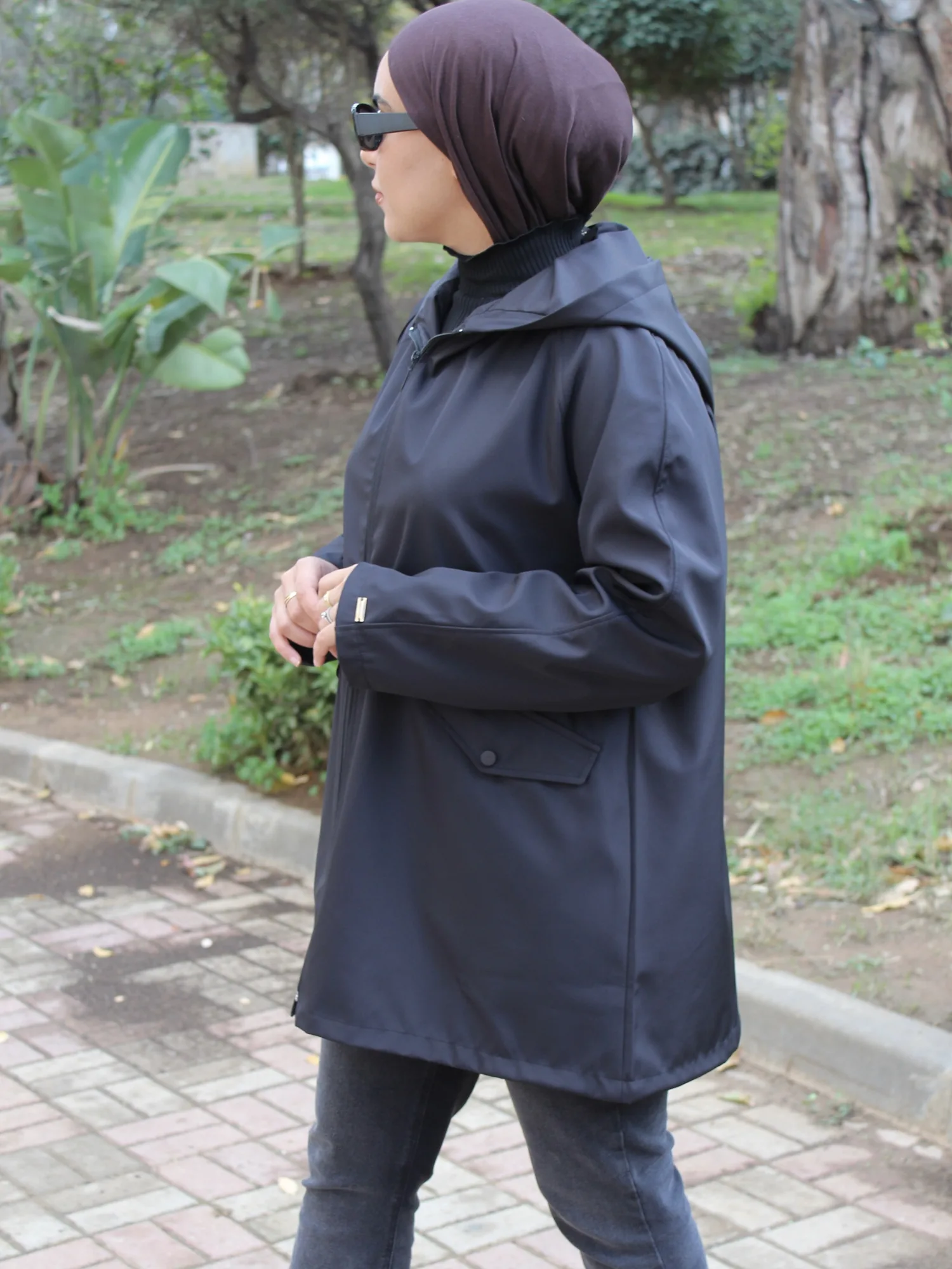 Veste imperméable  - Taille: Taille 1 = 36 - 42 | Couleur: Noir
