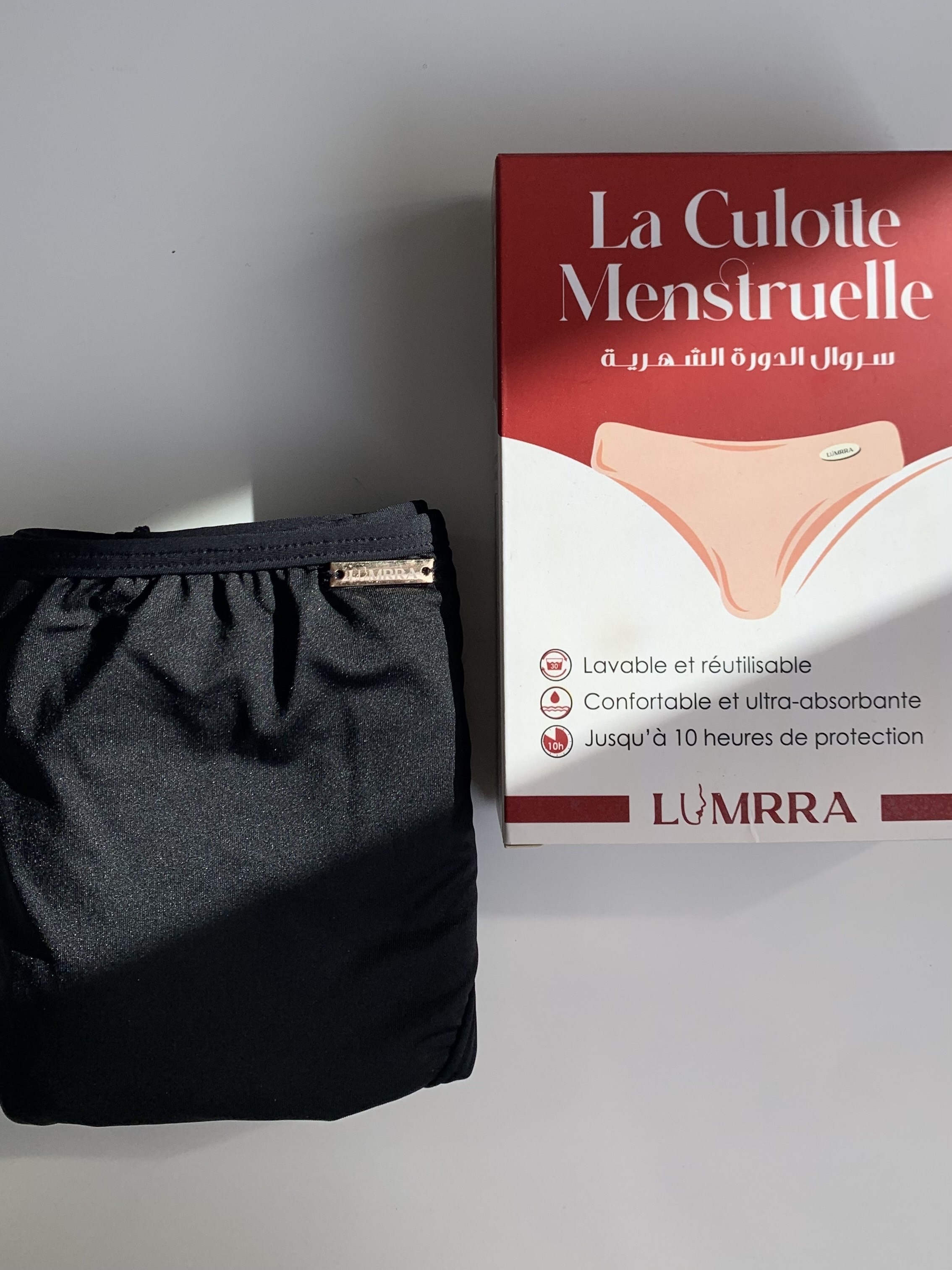 Culotte menstruelle Basique - Taille: XXL = 50 - 52 | Couleur: Noir 