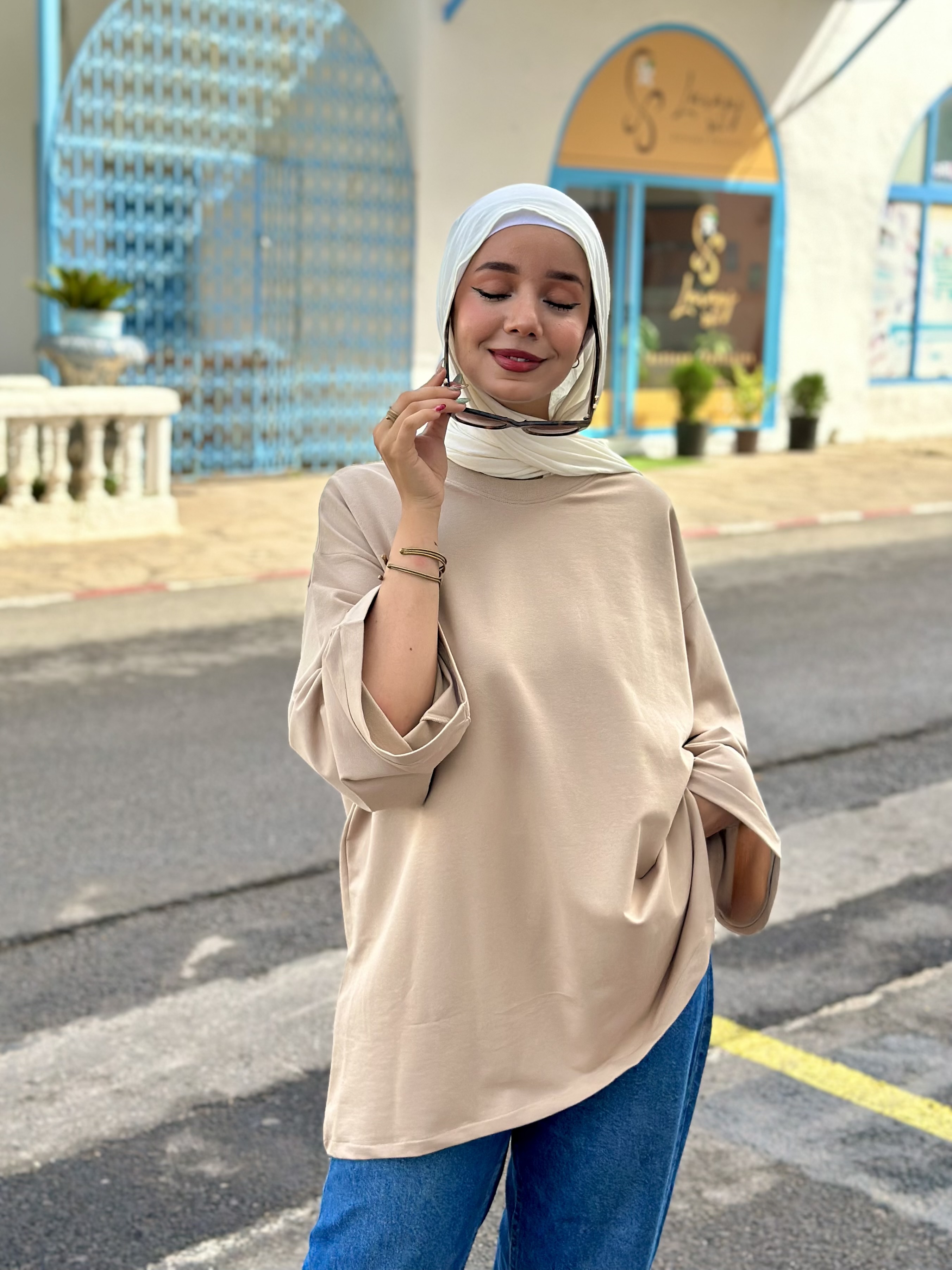 T-Shirt Premium Manches longues - Taille: Taille 1 = Longueur 75cm | Couleur: Beige