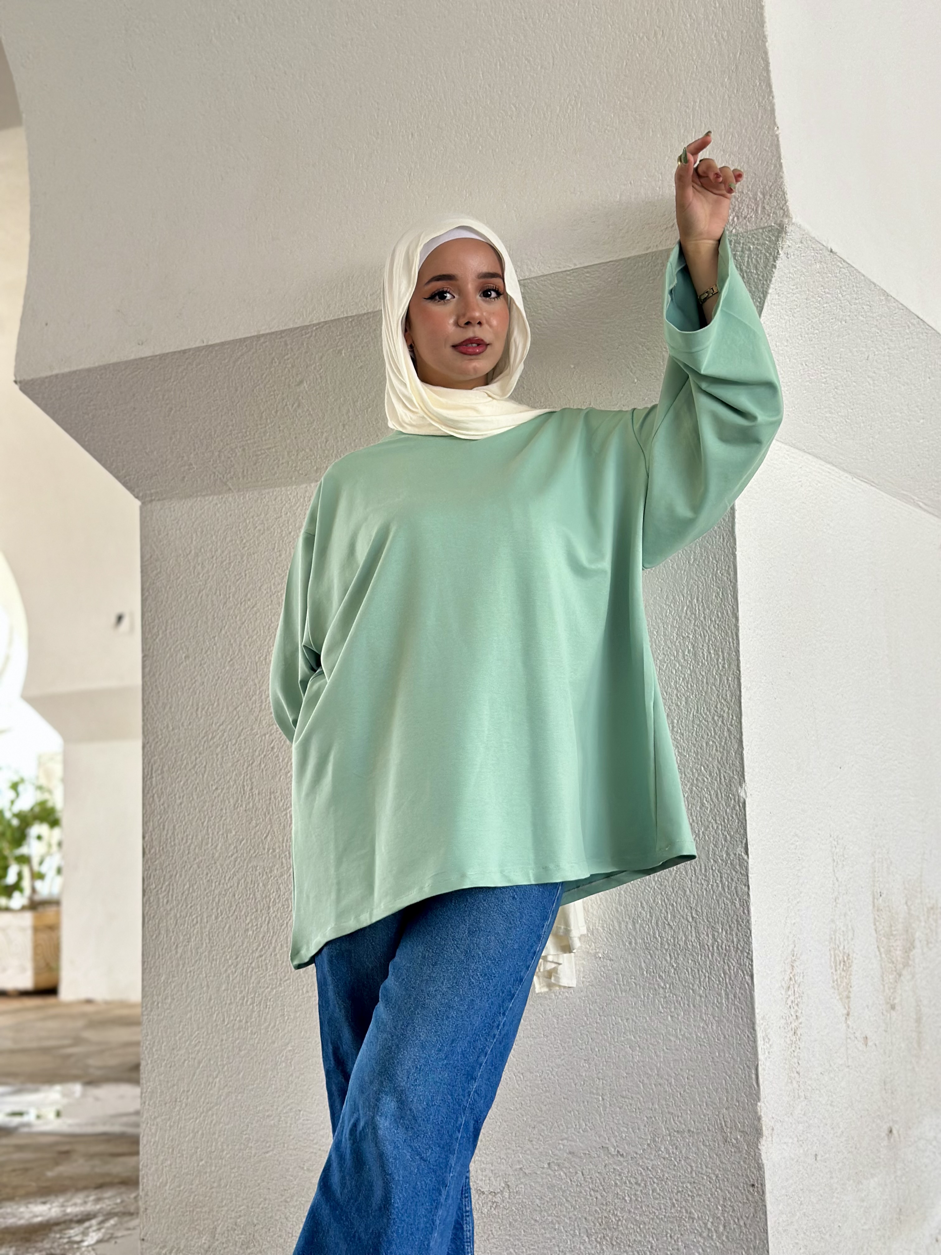 T-Shirt Premium Manches longues - Taille: Taille 2 = Longueur 83cm | Couleur: Vert clair