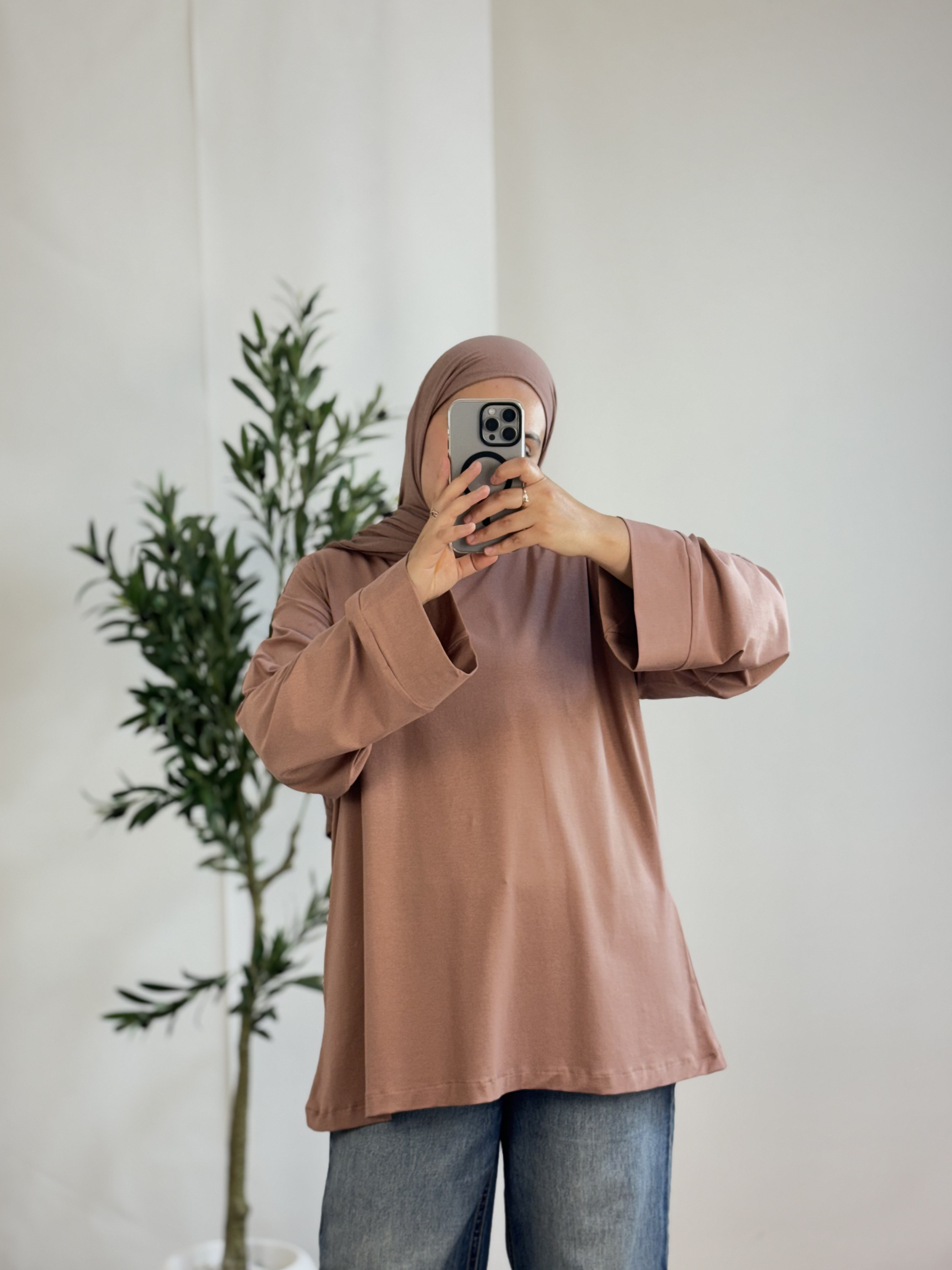 T-Shirt Premium Summer Manches longues - Taille: Taille 1= 36-48/ Longueur 75cm | Couleur: Mocha