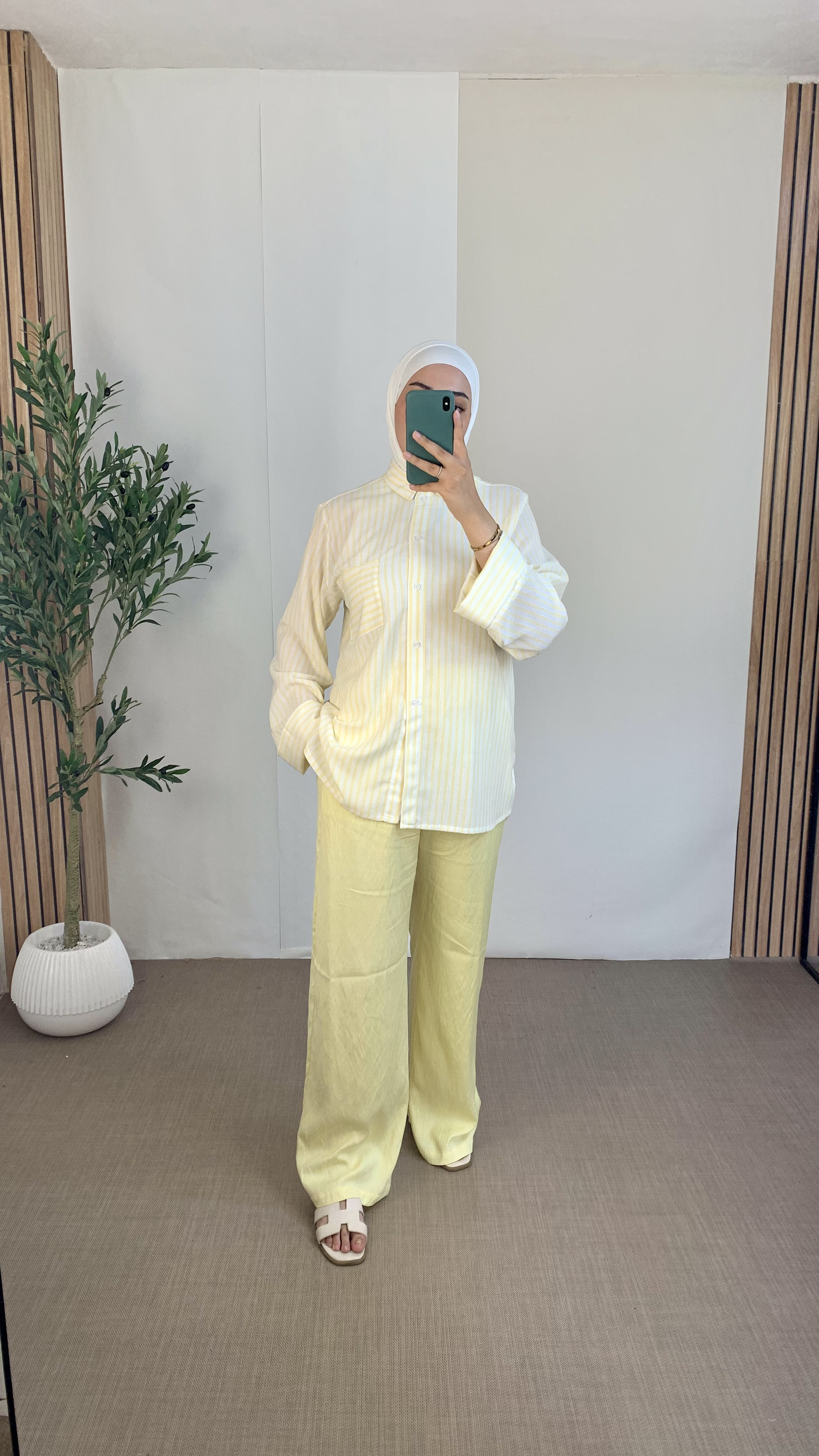 Ensemble à rayures  - Taille: Taille 1= 36-40 | Couleur: Jaune