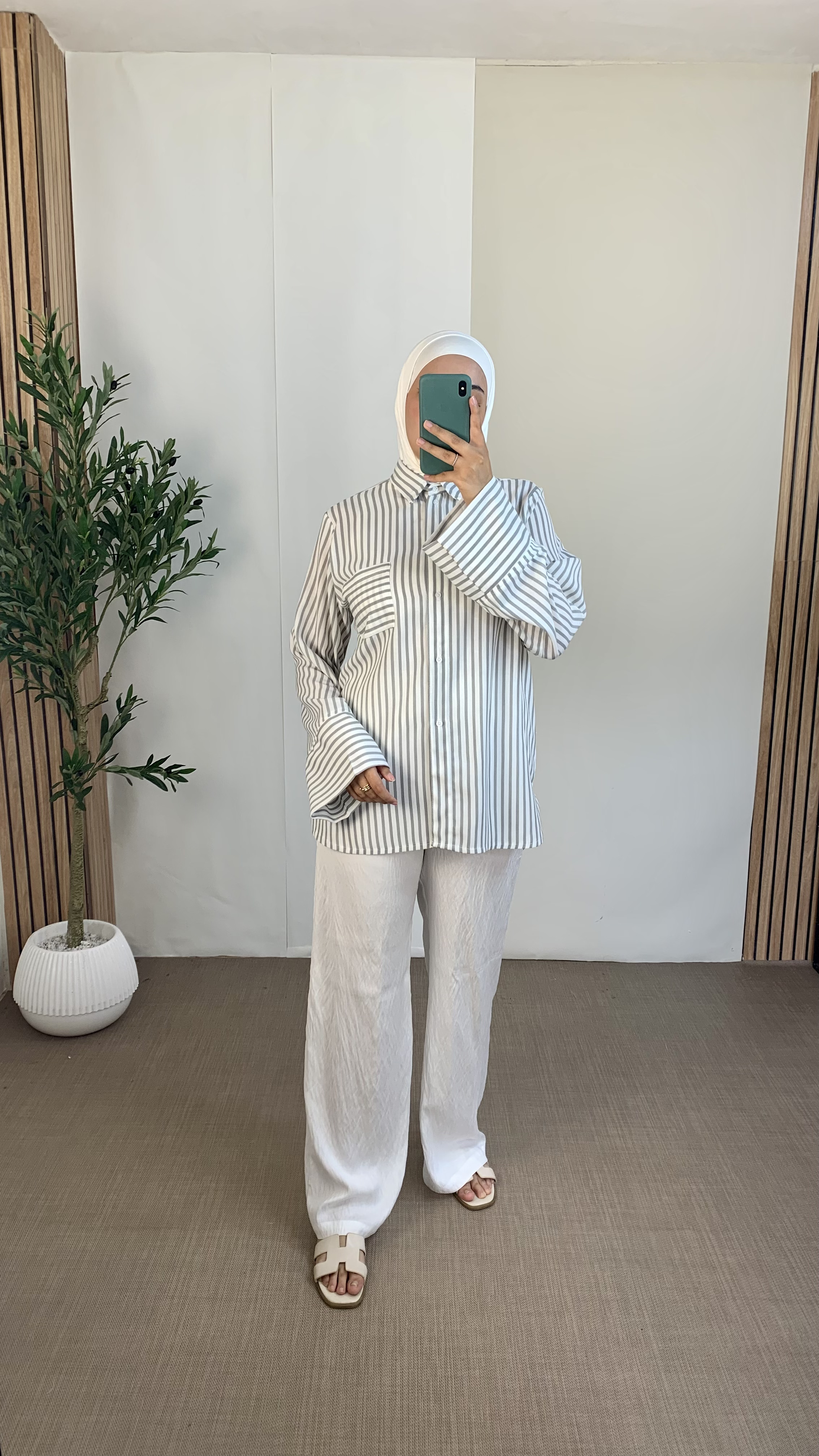Ensemble à rayures  - Taille: Taille 1= 36-40 | Couleur: Gris