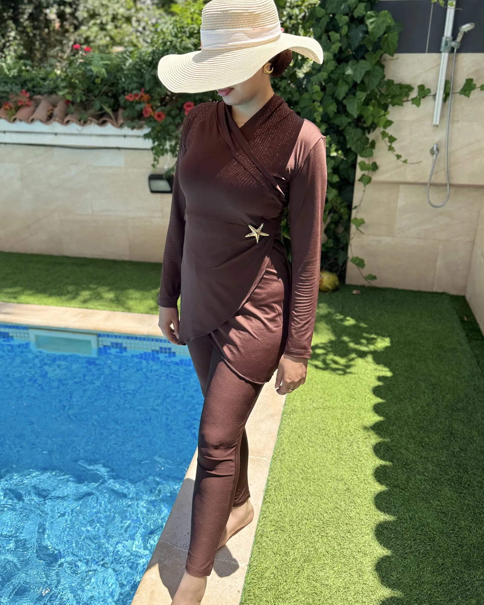 Burkini Étoile  - Taille: Taille 1 = 34-36-38 | Couleur: marron