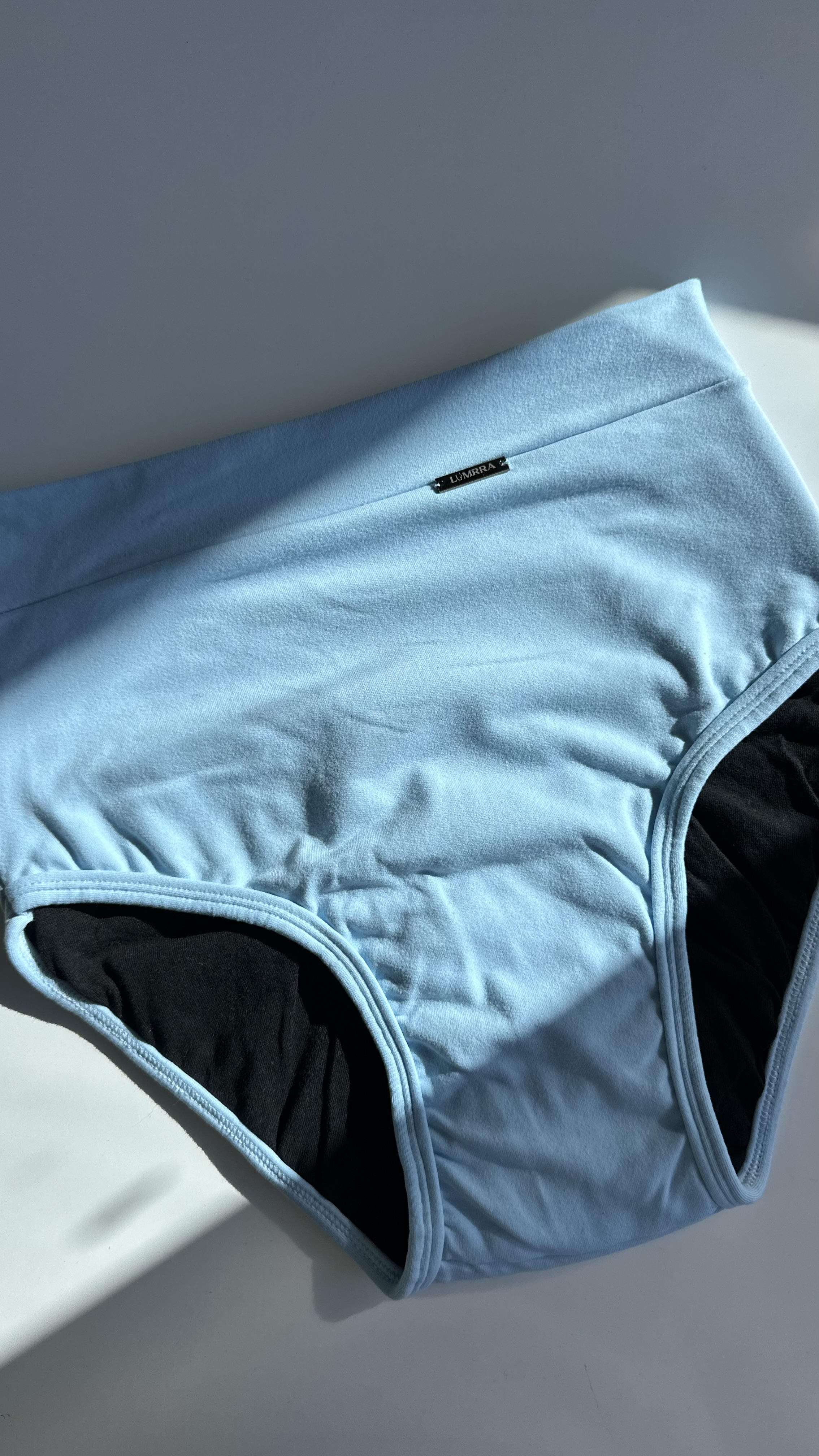 Culotte menstruelle Taille haute Bleu ciel 